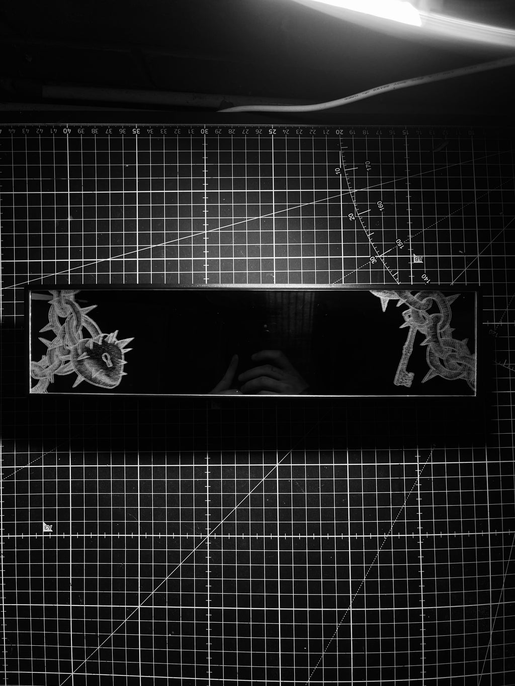 Spike heart trinket - clip on rearview mirror