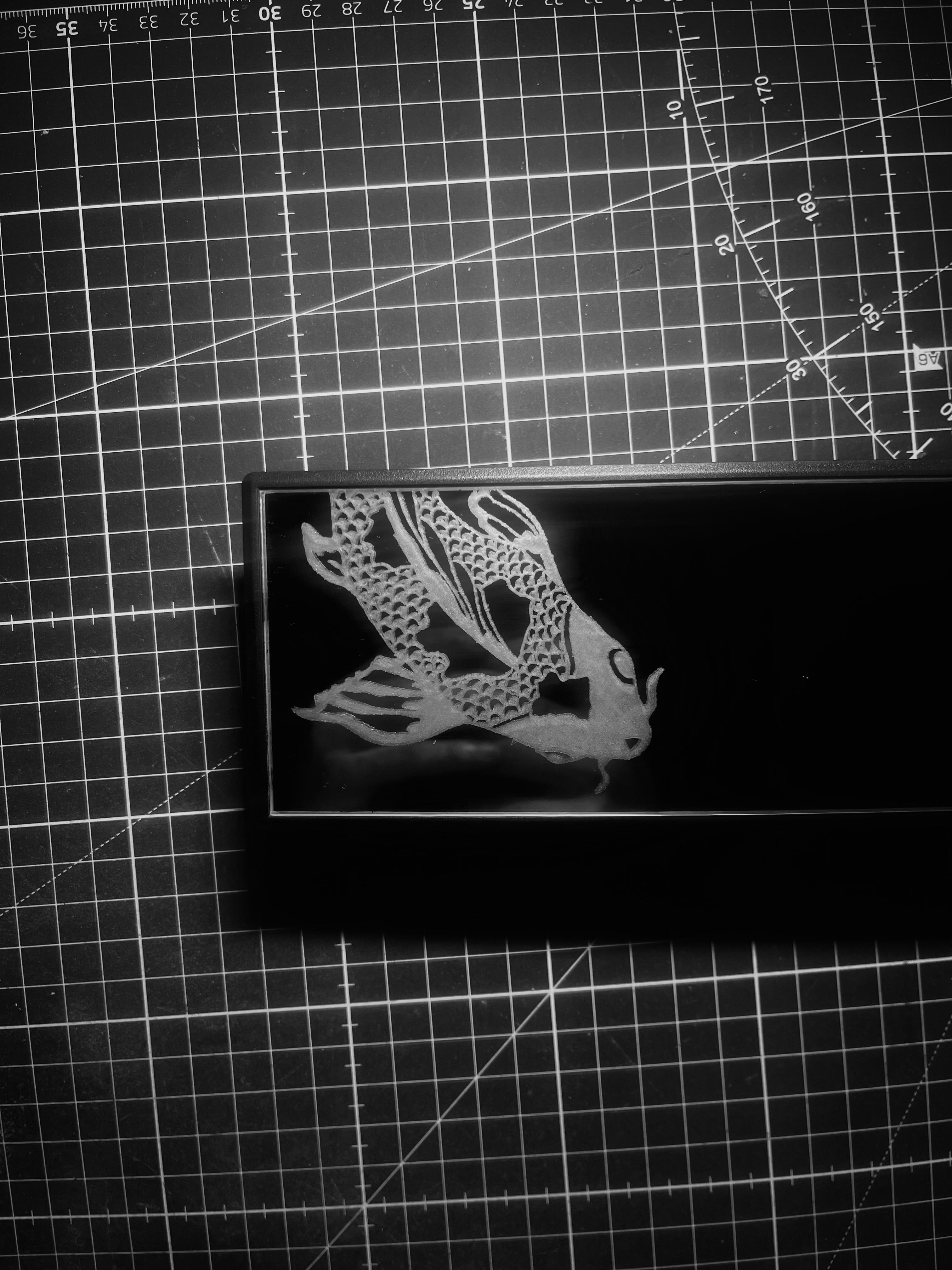 Swimming koi - clip on rearview mirror