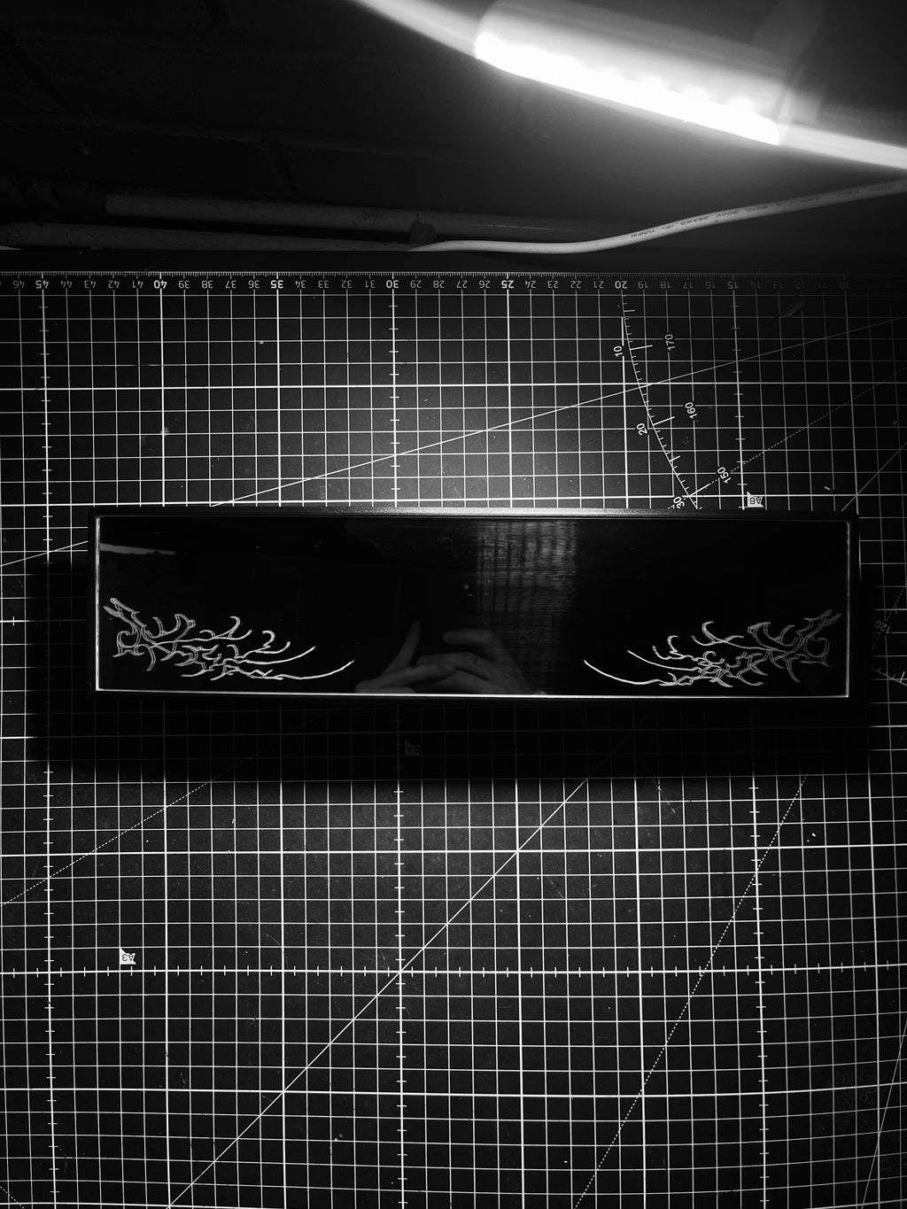 Skinny sigil - clip on rearview mirror